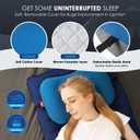 Hikenture Camping Pillow with Removable Cover - Ultralight Inflatable Pillow for Neck Lumbar Support - Upgrade Backpacking Pillow - Washable Travel Air Pillows for Camping, Hiking, Backpacking (Blue)