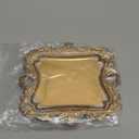 Funly mee Antique Trinket Dish Vintage Metal Jewelry Tray, Wedding Ring & Necklace Holder -8 x 7 inches (Gold, M)