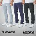 Ultra Performance 3 Pack Mens Fleece Wide Leg Sweatpants with Pockets, Open Bottom Workout Sweatpants for Men, Size M