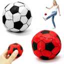 2 Pack Soccer Hackys Footbag Ball, Soft Plush Kick Bag Toy for Foot Coordination and Juggling Practice, Soccer Style Foot Skill Training Ball for Indoor Outdoor Fun (Black+Red)
