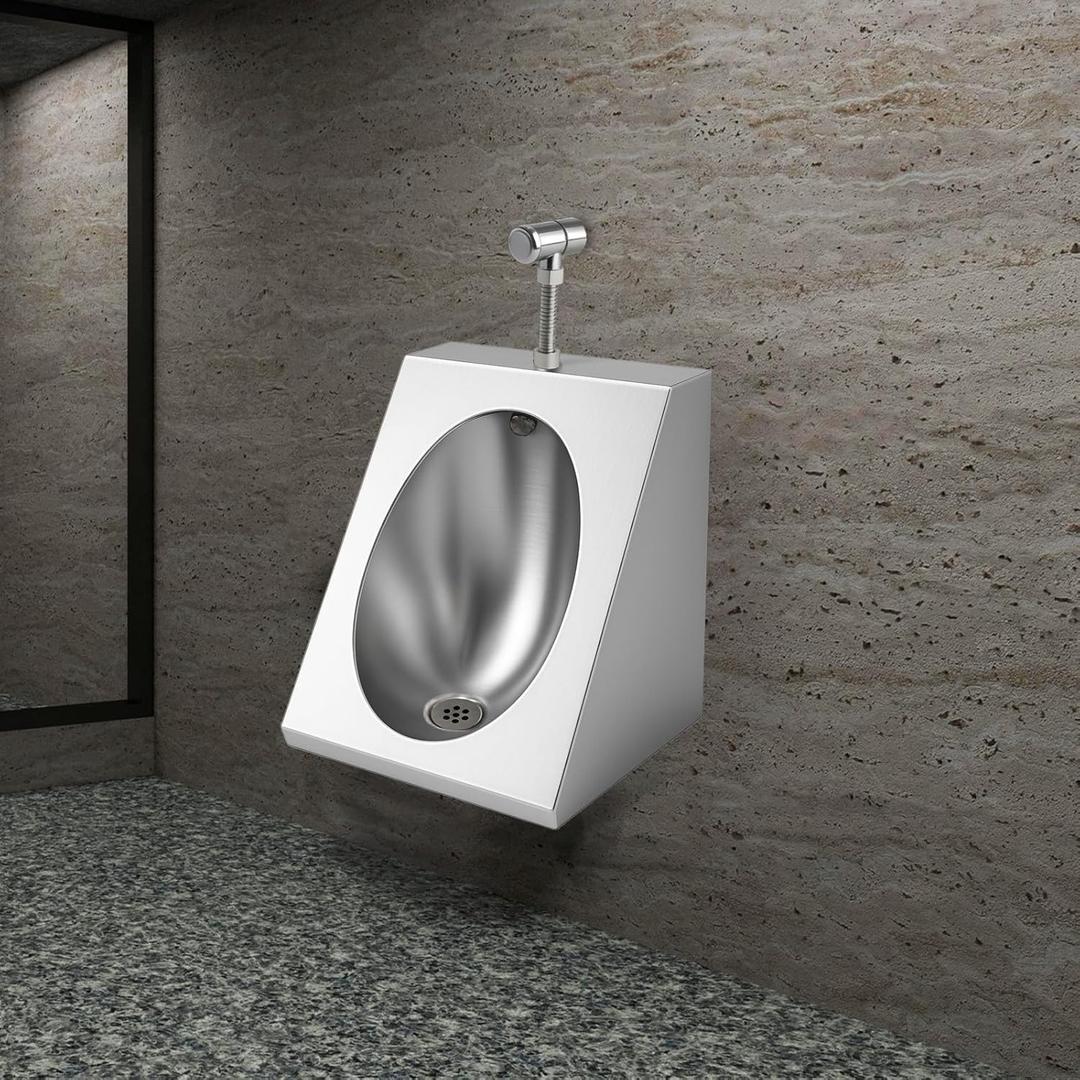 Stainless Steel Urinal, Stainless Urinals with Anti-Splash Design, Men's Stainless Steel Urinal is Easy to Install and Commonly Used in Shopping Malls, Schools, Construction Sites, Public Toilets