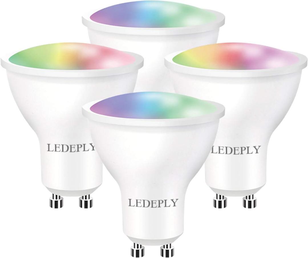 GU10 Smart Spot Light Bulb Compatible with Alexa, Google Home, SmartThings, 5W WiFi LED Track Light Bulbs, Color Changing, No Hub Required, 4 Pack