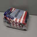 50 Pcs American Flag Gift Bag Bulk 4th of July Patriotic Reusable Tote Bags with Handle Stars and Stripes Print Non Woven Candy Bags for Independence Day Birthday Party Family Holiday Travel