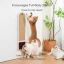 28" Wall Mounted Cat Scratcher for Indoor Cats Vertical Sisal Cat Scratching Board with Self-Grooming Brush & Hanging Toy, Space-Saving Cat Wall Furniture, No-Drill Adhesive or Screw Mount