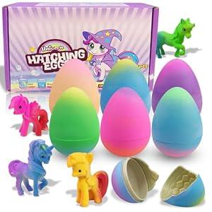 Yaxuan 6 Pack Unicorn Hatching Surprise Eggs Unicorn Toys Easter Eggs for Kids Boys Girls Easter Basket Stuffers Gifts Birthday Party Favors Fillers 2 Packs