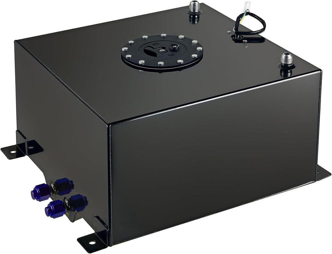 EVIL ENERGY 10 Gallon Fuel Cell Gas Tank Aluminum with Level Sender Black Street Drift