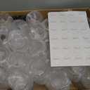 48 piece Stemless Unbreakable Crystal Clear Plastic Glasses Set of 48 Small (10 Ounce - Gold Rim)