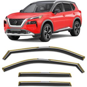 in-Channel Rain Guards Fit for Nissan Rogue 2021-2026 Window Rain Guards Extra Durable Window Deflectors Vent Visors Vent Shades Exterior Car Accessories-4pcs