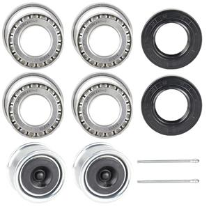 KABOBEARING 2 Set Fits 25mm Axles Trailer Wheel Hub Bearings Kit，30205 Bearings,TC Seal 30x52x10mm，Equipped with Rubber Plug Dust Cover and Cotter Pin，Bearing Size 25x52x16.25mm.