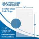 5" X 7" Self-Sealing Cellophane Bags (1000 Count) Clear Cookie Bags With Seal for Decorated Cookies, Treats, and Candy - Resealable Adhesive Flap, Reinforced Sides - Spartan Industrial