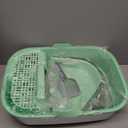 3-in-1 Convertible Cat Litter Box, ABS + Stainless Steel Pan, Enclosed Low Entry High Sided Box with Litter Trapping Grid, 23.1x16.93x14.1 Inch, for Senior Kittens & Large Cats（Green）