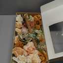 Ling's moment Fake Flowers Box, Faux Artificial Greenery Stems Foam Roses Dahlia Gardenia Tulip Silk Carnation Fabric Flower for Centerpieces Bouquet Wedding Vase, Apricot & Peach, Deluxe Combo