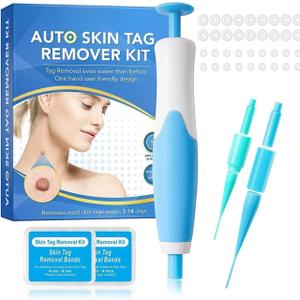 Auto Skin Tag Remover Kit Painless Skin Tag Remover Tool Kit with 40 Skin Tag Bands, Wart Removal Kit for Face Neck Fingers Legs, Skin Tag Removal Device for Home Use, Skin Care Tool for Mole Wart and Tag Removal
