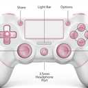 AceGamer 2 Pack for PS4 Controller, Wireless Controller for PS4/Pro/Slim/PC, with Non-Slip Grip of Both Sides,3.5mm Audio Jack and USB-C Cable! (Pink and White)