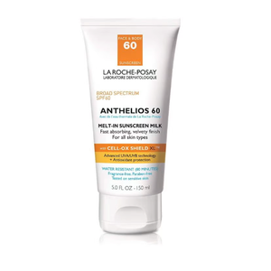 La Roche-Posay Anthelios Melt-In Milk Sunscreen SPF 60, Sunscreen For Body & Face, Broad Spectrum SPF + Antioxidants, Oil Free, Lightweight & Fast Absorbing, Oxybenzone Free