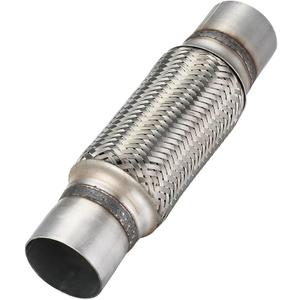 Exhaust Flex Pipe, 2.5''x 8''Stainless Steel Heavy Duty Exhaust Flex Pipe, Double Braid Exhaust Flex Tube, Overall Length 12''