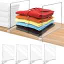 OMGelic Acrylic Shelf Dividers for Closet Organization 4PCS Closet Shelf Divider Closet Dividers for Shelves Shelf Organizer for Closet Shelf Organizer for Wood Closet Separator Clear