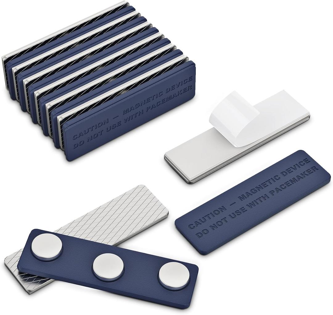 6 Pack Name Tag Magnets, Magnets for Nametags Magnetic Name Badge Holders, Name Tag Magnetic Adhesive Backing with 3 Neodymium Magnets (1.76 x 0.5 inches)