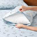 Berkshire Blanket Peanuts Kids Sheet Set Queen Size - 4 Pieces,Cute Character Snoopy Printed Soft Microfiber Bed Sheets,Peanuts Different Emotion Murky Blue