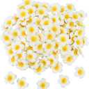 100Pcs 1.9'' White Hawaiian Plumeria Foam Flower Heads, Artificial Frangipani with Petal for Hair Clips, Lei Making Supplies, Hat Cap Ornament, DIY Floral Craft Decor, Spring Wedding Beach Party Home