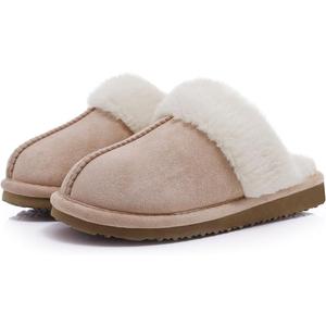 Litfun Women's Fuzzy Memory Foam Slippers Fluffy Winter House Shoes Indoor and Outdoor, Apricot 7-7.5