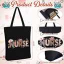 Kosiz 5 Pcs Nurse Gifts for Women, Cosmetic Bag, Canvas Bag, Coil Notebook, Ballpoint Pen and Keychain Inspirational Gift for Office School Graduation Teacher Coworker Christmas