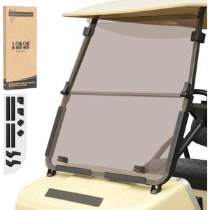 10L0L Golf Cart HD Windshield for Club Car DS,HD Shatterproof & Foldable Windproof Windshield (Integrated, Tinted) (Split type-Tinted)