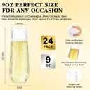 Goodluck 24pack Clear Disposable Champagne Flutes，9oz Stemless Champagne Flutes,Stemless Disposable Clear Plastic Toasting Glasses for Weddings, Birthday Parties, Family Gatherings, Bars etc, 2 inches x 5.7 inches