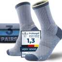 Juclise Lightweight Merino Wool Hiking Mirco Crew Socks Compression Moisture Wicking Anti-Blister Cushioned Breathable (XL)