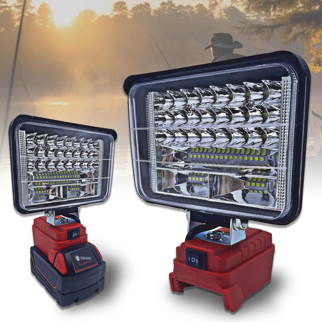 LED Work Light Cordless handhelp for Milwaukee 18V Battery60W 4500LM LED Portable Light,Protection USB Charging Port Flashlight for Outdoors and Job site Lighting.(No Battery),  2pcs 60W 4500LM