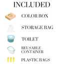 Portable Toddler Travel Potty with Silicone Insert  Foldable Potty Chair for Car & Road Trips, Spill-Resistant Training Toilet, Compact Emergency Potty, Includes Disposable Bags - Blue