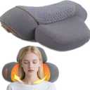 Zhaotingrui 3in1 Neck Massager Pillow with Heat & Vibration Deep Tissue Cervical Traction for Shoulder Pain Relief, Memory Foam Massaging Pillow with ExtraLong 119Inch Cord (Gray)