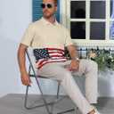 Golf Shirts for Men 2 Pack Print American Flag Short Sleeve Dry Fit Moisture Wicking Performance Polo Shirts (XXXL)