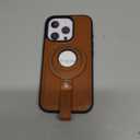 Butaiga for iPhone 16 Pro Leather Case with Stand, Anti-Slip Grip Ring, Fits for MagSafe (Brown, iPhone 16 Pro)