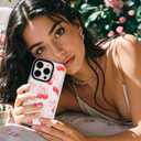 ChiCsFleur for iPhone 13 / iPhone 14 Case, TPU Phone case with Camera Protection for Women Girls Teens - Red Cherry Pink Artsy Coquette Bow Heart Clear Fruit Sorority Aesthetic Unique