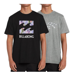 Billabong Mens 2 Pack Short Sleeve Lounge Crew Tee Graphic Lounge Wear Crewneck, M