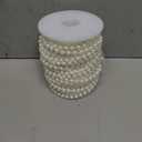 Jerler Pearl Garland 27 Yards/82 Feet Artificial Pearl Bead Chain Trim Strands Roll, Ideal for DIY Crafts, Christmas, Wedding, Bouquet and Party Decoration (6mm-Ivory)