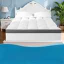 4 Inch Memory Foam Mattress Topper, Cooling Extra Thick 2000 GSM Pillow Top Mattress Pad for Back Pain Relief(Queen,60"x80")