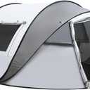 EchoSmile Instant Pop Up Camping Tent, 2/4/6 Person, Easy Setup Tent, Water Resistant Dome, Portable with Carry Bag, Gray 