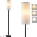 Coucrek Floor Lamp for Living Room, 3 Color Temperature Modern Standing Lamps, Minimalist Pole Lamp Tall Lamps for Bedroom Living Room Office,Black