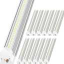 LED Shop Light 4FT, 6000K 50W 7500LM, Linkable Utility Ceiling Light Fixture, 4 Foot T8 Integrated LED Tube Lights, V Shape High Output, Linkable with On/Off Switch (12 Pack)