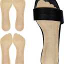 2 Pairs Pigskin High Heel Sandal Inserts for Women, Anti Slip & Sweat Cushioning Insoles for Flats Dress Shoes, Self-Adhesive Leather Inserts Relief Blister Callus Pain, Large 8-12 Size