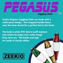 Zeekio - Pegasus Juggling Club Set - Premium Quality - for Beginners, All Levels - Multi-Piece Durable Design - Scuff Resistant - Rubber Knob & Cap - 20.5L - Set of 3 - Blue, Red & Silver, Small