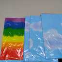 Iconikal 3-Pack Rainbow Tablecloth, 108 x 54 Inches, Disposable Pride Party Cover