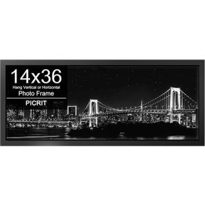 Picrit 14x36 Poster Frame, Photo Frame for Wall Mounting Display, Black
