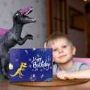 Vnaaem Dinosaur Wrapping Paper Roll - 17 Inches x 32.8 Feet Dinosaur Birthday Gift Wrap Kids Boys Dinosaur Wrapping Paper Blue Design Party Favor Wrapping Paper Roll