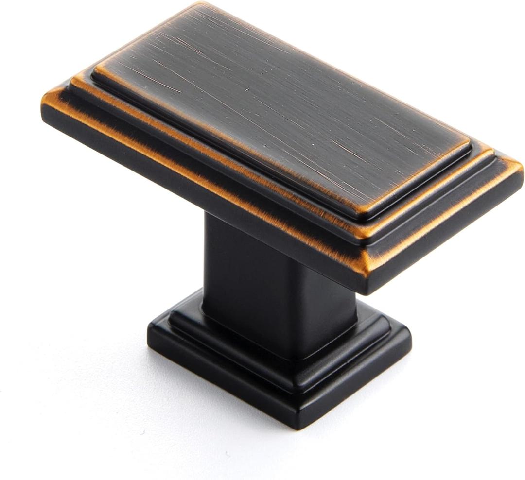 Ravinte Cabinet Knobs Rectangular Kitchen Drawer Knobs for Cabinets and Dresser (Oil-Rubbed Bronze, 10 Pack)