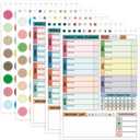 2 x icceemee Tear-Off Meal Planner & Grocery List Pad - 54 Sheets with Bonus Stickers for Refrigerator or Wall (Ideal for Homemakers & Weight Management) (White)