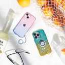 iFace Ombre Clear Case with Grip for iPhone 14 Pro (6.1") [Look in Lolly Series] Shockproof Transparent Gradient Color Protective Cover [Drop Tested] [Wireless Charging Compatible] - Lemon Sapphire