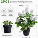 2 Pack Large Faux Hydrangea Plants UV Resistant Fake Plastic plantas Flowers Trees Indoor Outdoor Realistic Floor Plants Artificial Tree for Home Porch Garden Office Porch Patio Front Bonsai Decor, Size: 26 IN